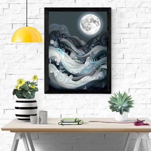 Serene Moonlit liggande Poster