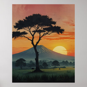 Serene Mount Fuji liggande Art-utskrift Poster