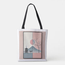 Serene Mount Fuji och Cherry Blommar Bläck Art