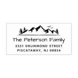 Serene Mountain Elegant Family Namn Returadress Stämpel