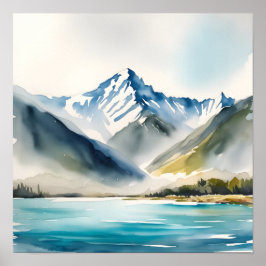 Serene Mountain Lake  Poster