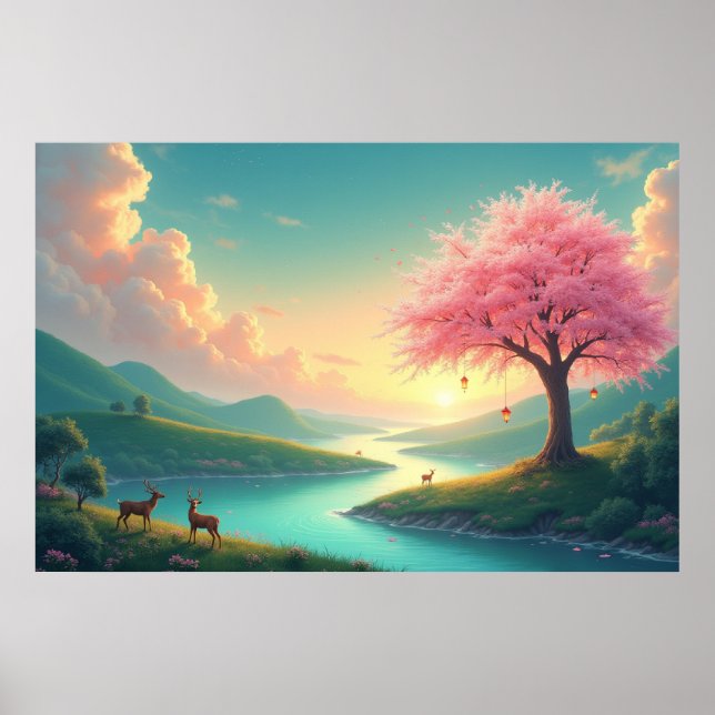 Serene Mountain Sjö Poster (Framsidan)