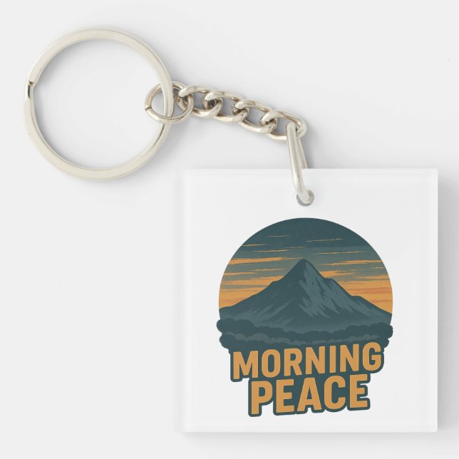 Serene Mountain Sunrise Retro Emblem (Framsidan)