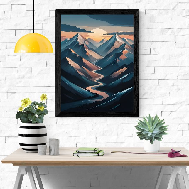 Serene Mountain Sunset Poster (Skapare uppladdad)
