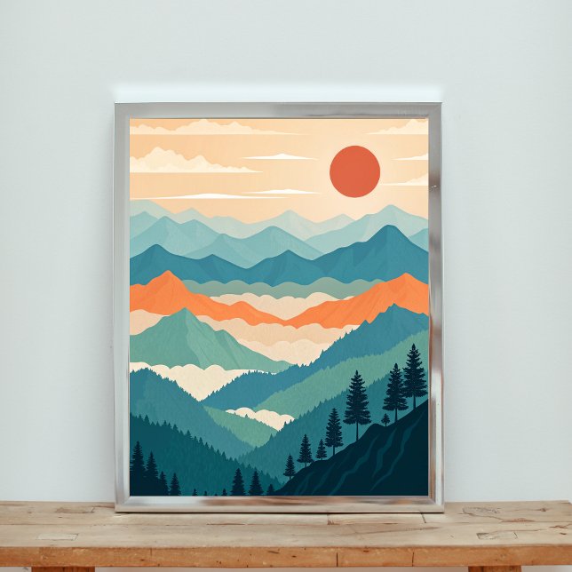 Serene Mountain Vista Sunset Poster (Skapare uppladdad)