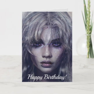 Serene Mystical Mörk Fantasy Female Porträtt Kort