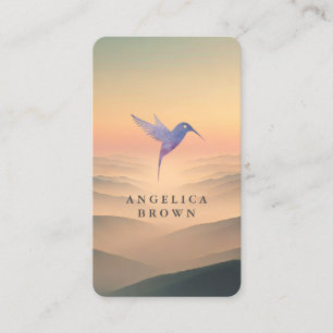 Serene Nature - Minimalist Hummingbird Visitkort