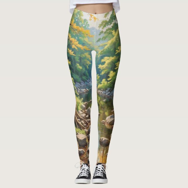 Serene Nature Scene Leggings (Framsida)