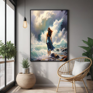 Serene Ocean Escape - Kustkonst Poster
