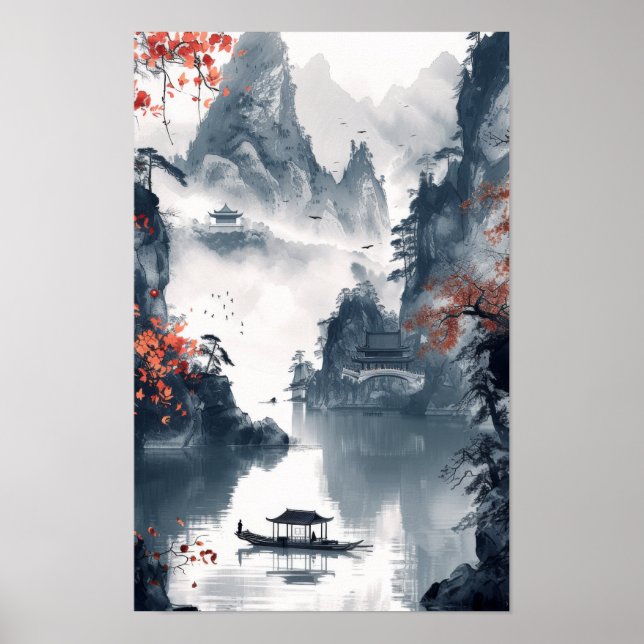 Serene Ocean Sunset View - Nautical Boat Poster (Framsidan)