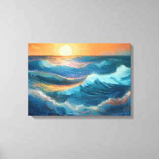 Serene Ocean Vågar vid Sunrise Canvastryck