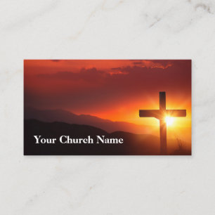 Serene Orange Sunrise Church Pastor Visitkort