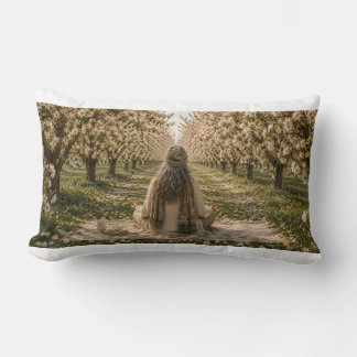 Serene Orchard Pillow | Romantic Blossoming Trees Lumbarkudde
