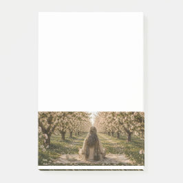 Serene Orchard Sticky Notes | Romantic Botanical  Post-it Block