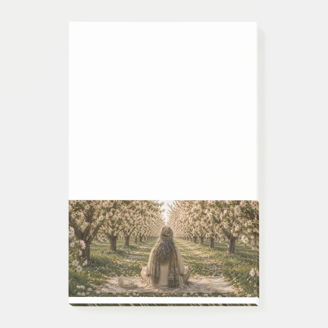 Serene Orchard Sticky Notes | Romantic Botanical  Post-it Block (Framsida)