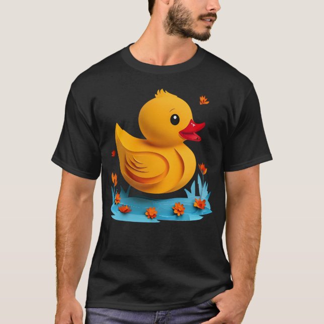 Serene Papercut Rubber Anka T Shirt (Framsida)