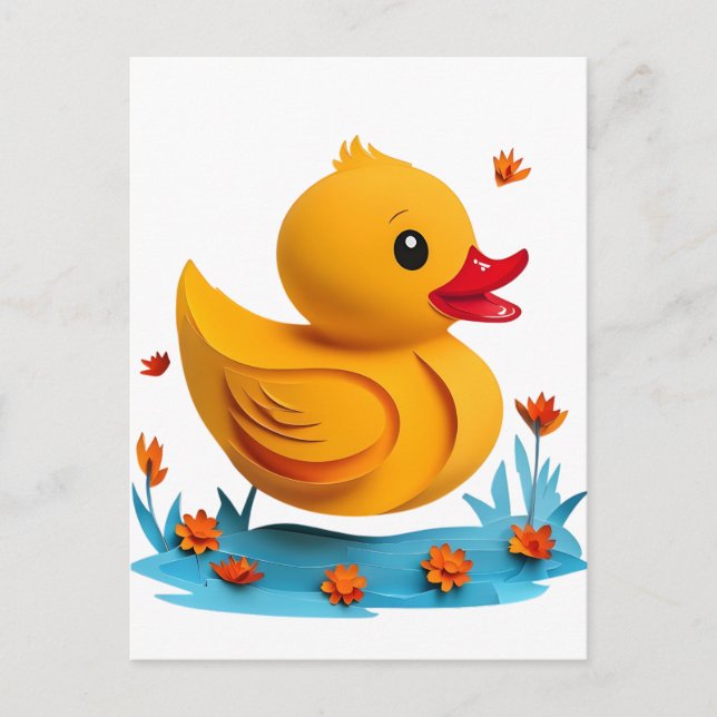 Serene Papercut Rubber Anka vykort (Framsida)