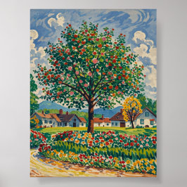 Serene Park Scene i Tidigt Vår, Nature älskare Poster