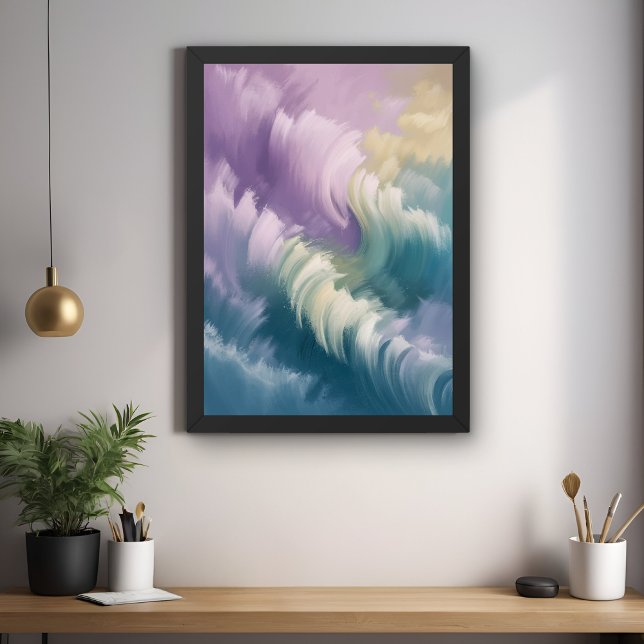 Serene Pastel Abstrakt Wave Dreamy Wall Art Poster (Skapare uppladdad)