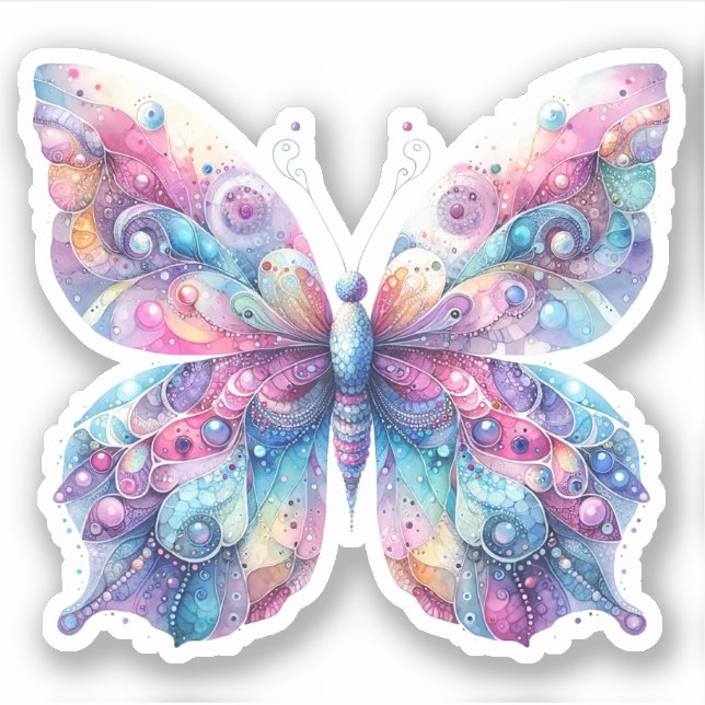 Serene Pastel Butterfly Stickers Klistermärken (Framsida)