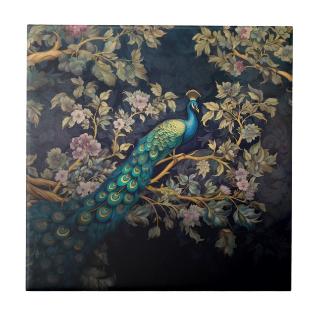 Serene Peacock Rhapsody Kakelplatta (Framsidan)