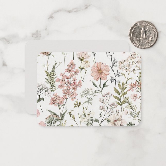 Serene Petals Anteckningskort (Fram/Back In Situ)