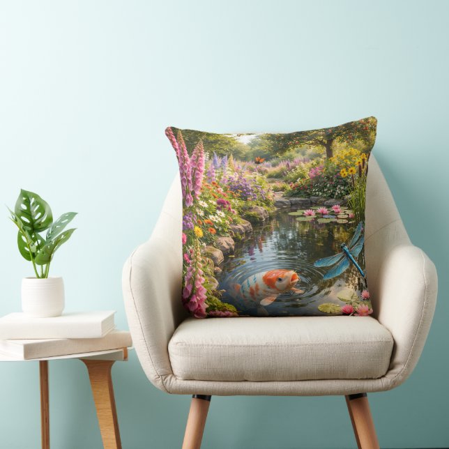Serene pond life pillow kudde (Stol)