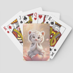 Serene Prayer: White Tiger Unge på Lotus Casinokort