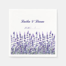 Serene Provence Lavender Floral Wedding Pappersservett