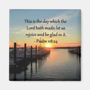 SERENE PSALM 118:24 SUNSET ÖVER SJÖ MAGNET