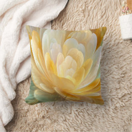 Serene Radiance of Golden and Aqua Petal Layers Kudde