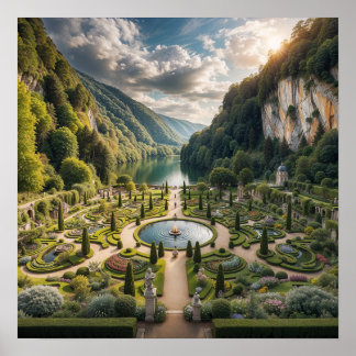 Serene River Garden - Naturens Majestät och Elegan Poster