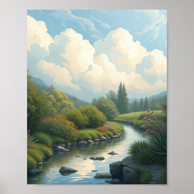 Serene River Valley Landscape poster (Framsidan)