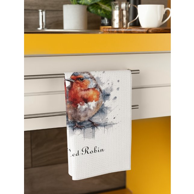 Serene Robin, anpassningsbar Kökshandduk (Skapare uppladdad)