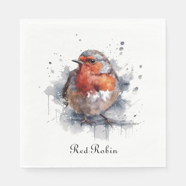 Serene Robin, anpassningsbar Pappersservett (Framsidan)