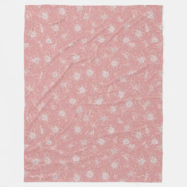 Serene Rosa Blommigt Blanket Fleecefilt
