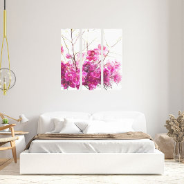 Serene Rosa Phalaenopsis Orchid Triptych Canvas