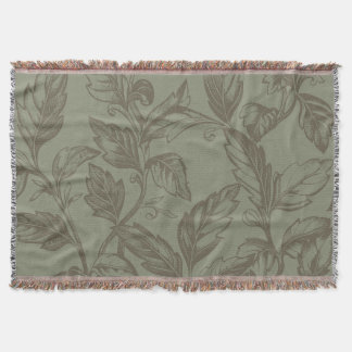 Serene Sage Grönt | Bold Botanical Påstående Leafy Filt