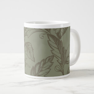 Serene Sage Grönt   Bold Botanical Påstående Leafy Jumbo Mugg