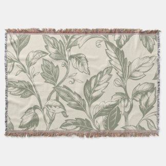 Serene Sage Grönt | Rustic Vine Charm Cottagecore Filt