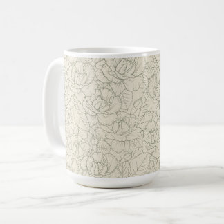 Serene Sage Grönt | Vintage Blommar Ro Kaffemugg