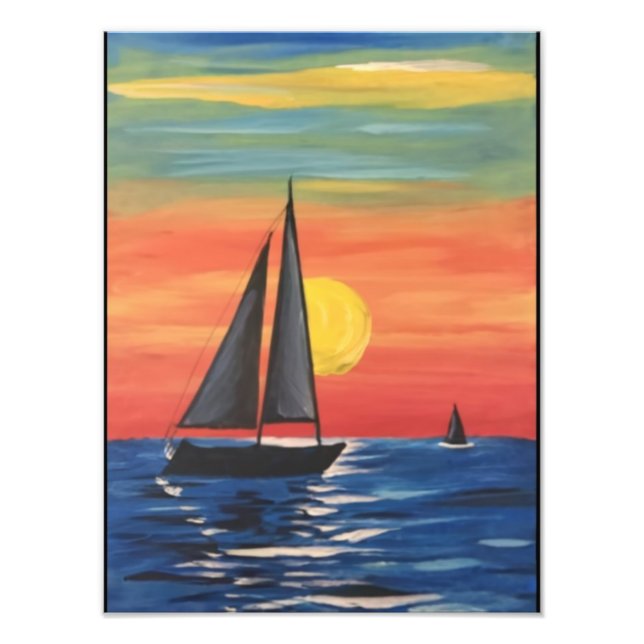 Serene Sails vid Sunset Fototryck (Framsidan)