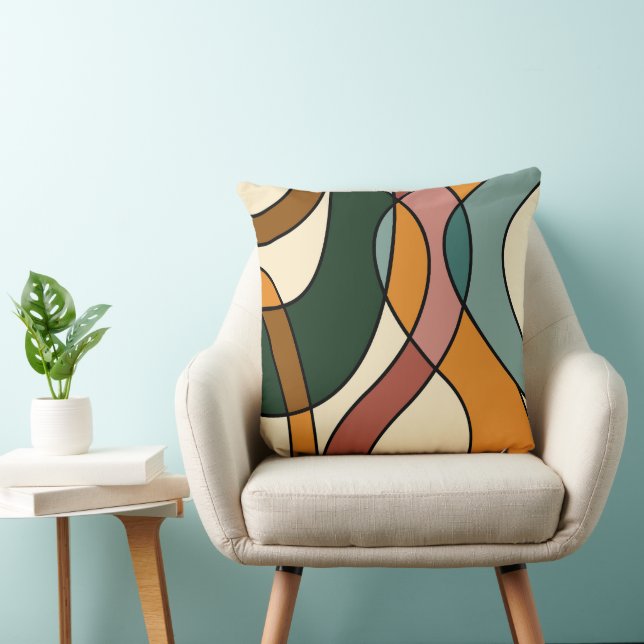 Serene Savanna Gentle Abstract Mid-Century Kudde (Stol)