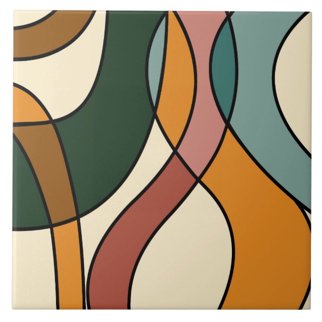 Serene Savanna Gentle Abstract Modern Earthy  Kakelplatta (Framsidan)