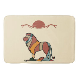 Serene Savanna Kind Lion Abstract Modern Earthy Ba Badrumsmatta