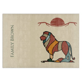 Serene Savanna Kind Lion Custom Family Name