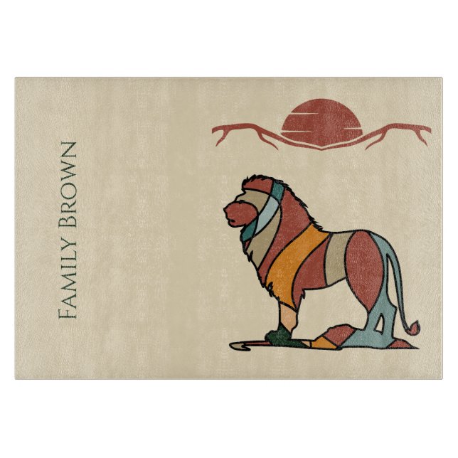 Serene Savanna Kind Lion Custom Family Name (Framsidan)