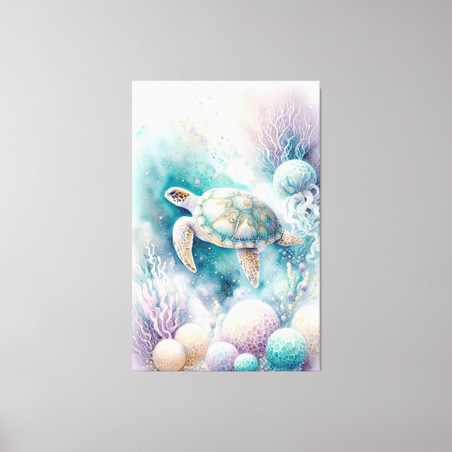 Serene Sea Turtle Decor Canvastryck (Framsida)