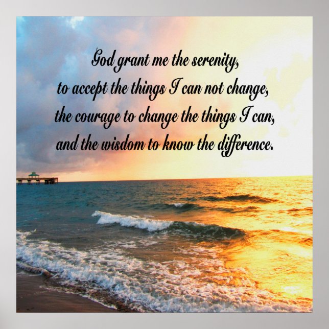 SERENE SERENITY PRAYER SUNRISE PHOTO DESIGN POSTER (Framsidan)