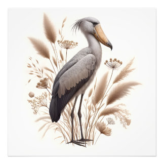 Serene Shoebill Stork i Soft Light Bush Fototryck
